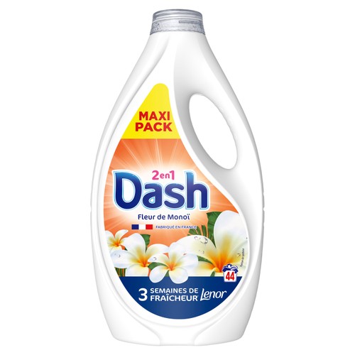 Dash Liquide détergent 2En1 fleur de monoï x44 1,98L