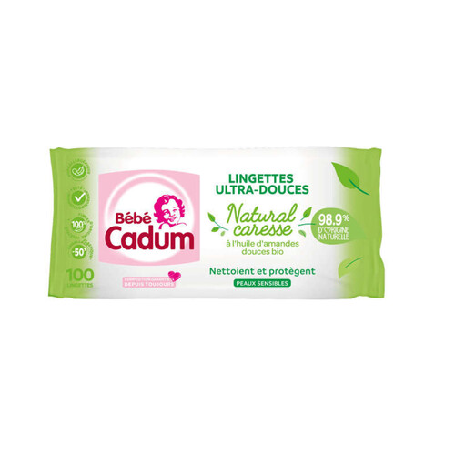 Cadum bebe lingettes nature x100