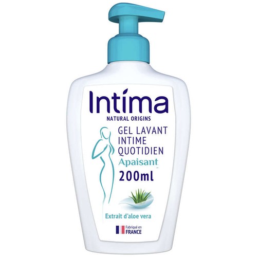 Intima Gel Hygiène Intime Apaisant à l'extrait d'Aloe Vera 97% d'ingrédients d'origine naturelle 200ml
