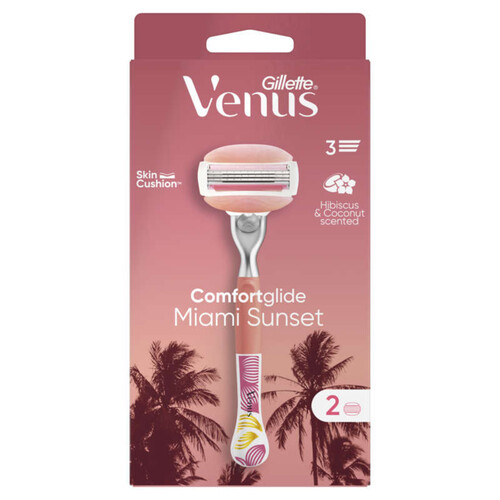 Venus Miami Sunset ComfortGlide Rasoir Pour Femme 1 Manche + 2 Recharges