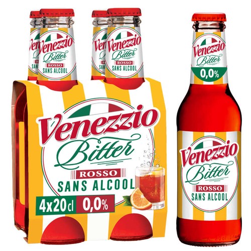 Venezzio Bitter Rosso Apéritif pétillant sans alcool 4x20cl