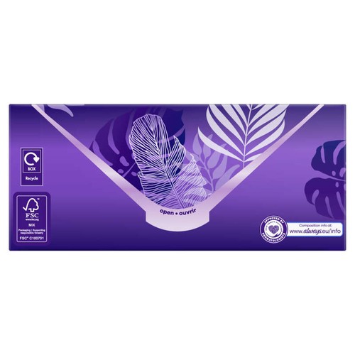 Always Dailies protect protège-slips long 0% de parfum 26 unités