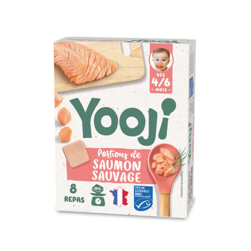 Yooji Hachés Saumon MSC et surgelés Dès 4/6 mois 80g