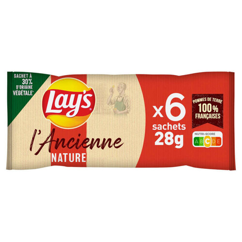 Lay's - Chips recette ancienne nature - Les 6 sachets de 28g