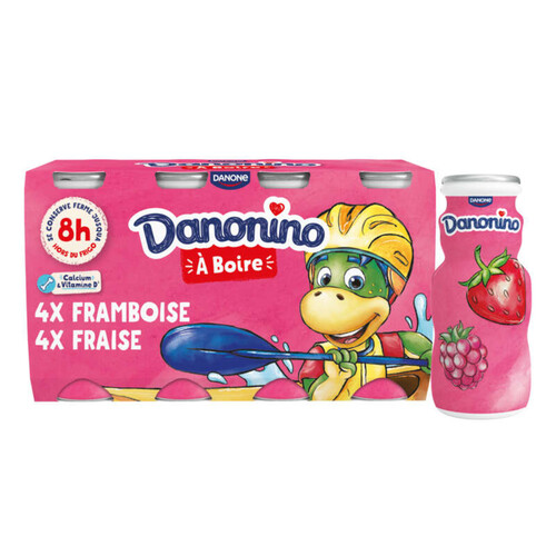 Danonino Yaourt à boire fraise framboise 8x100g