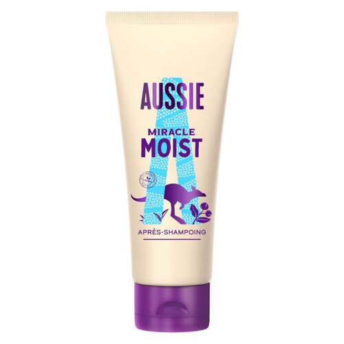 Aussie miracle moist après-shampoing hydratant pour les cheveux secs et abîmés, 200 ml