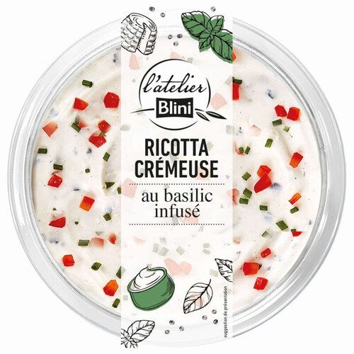 Atelier Blini Ricotta crémeuse au Basilic 140g