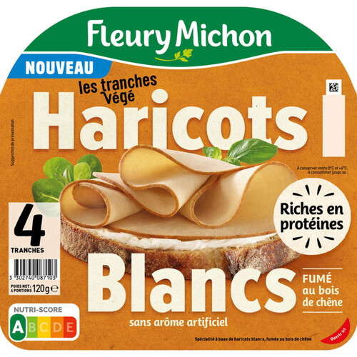 Fleury Michon Tranches Végétales Haricots Blancs x4 120g