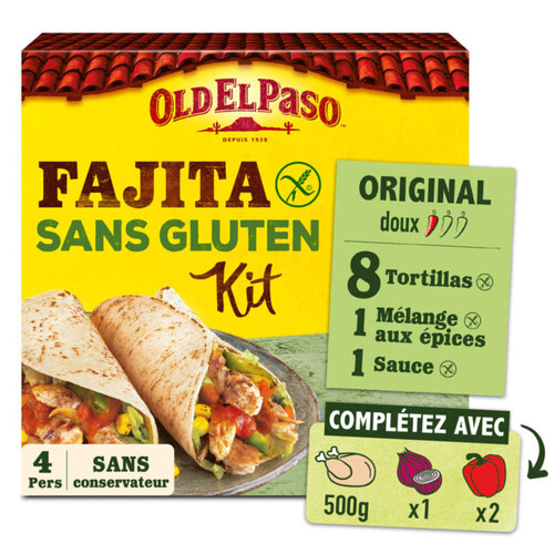Old El Paso Kit Fajitas Sans Gluten 462g