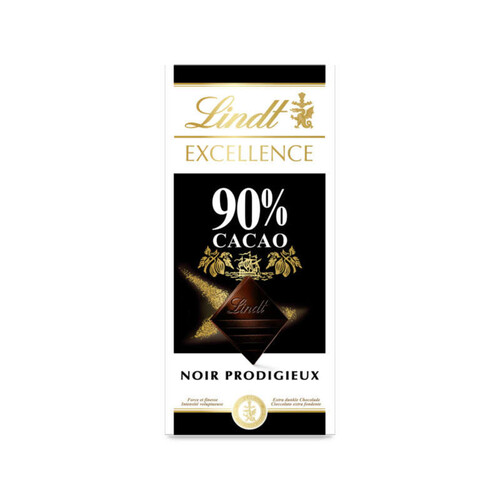 Lindt Excellence Tableau Chocolat Noir 90 % De Cacao 100 G