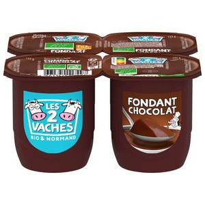 Les 2 Vaches Dessert Chocolat Bio 4x125g