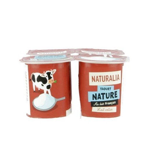 Naturalia Yaourts Nature Lait Entier 4x125g