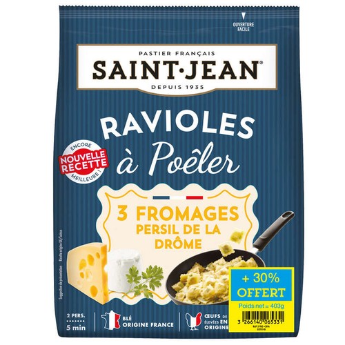Saint Jean Ravioles à poêler aux 3 fromages Persil de la Drôme 403g