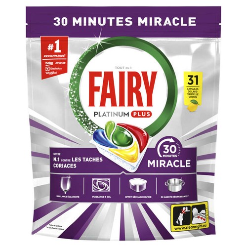 Fairy Miracle tablette vaisselle citron 510g