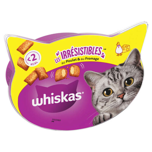 Whiskas les Irrésistibles Friandises au poulet et au fromage pour chat 60g