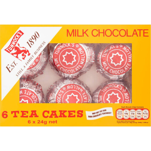 Tunnock's Marshmallow sur biscuit enrobé de chocolat au lait 144g