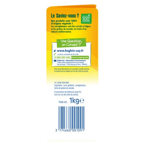 Béghin Say Sucre En Poudre Spécial Confitures 1kg