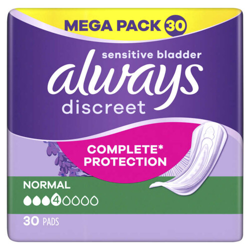 Always Discreet Serviettes Pour Fuites Urinaires MP Normal x30