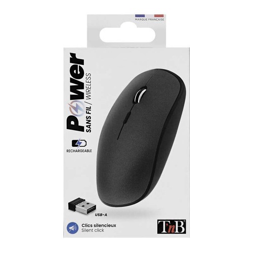 T'Nb Souris Sans fil Rechargeable Rubby, Noir
