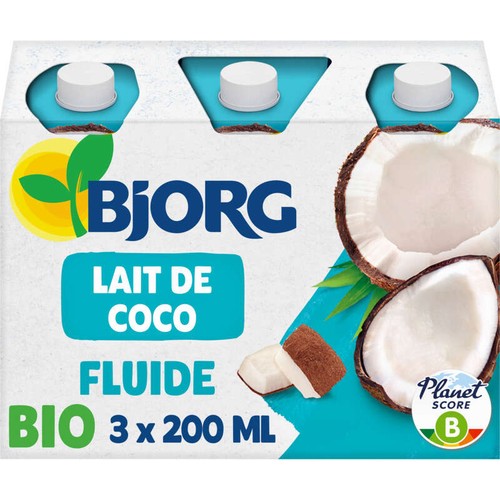 Bjorg Lait De Coco Fluide, Pauvre En Sel Bio 3x200ml