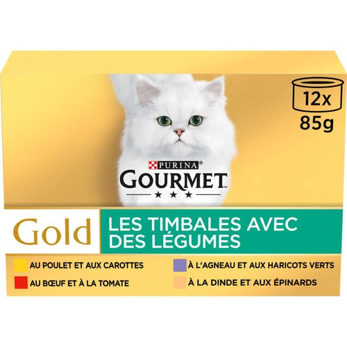 Purina Gourmet Gold Les Timbales Multi Variétés Aux Légumes 12x85g