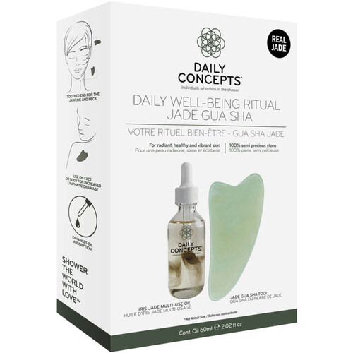 Daily Concept Kit Jade Gua sha et huile de jade d'Iris