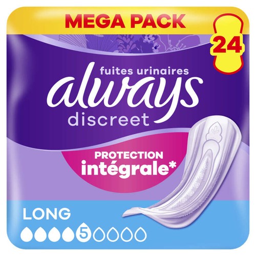 Always Discreet Serviette Pour Fuites Urinaires Femmes Long x24