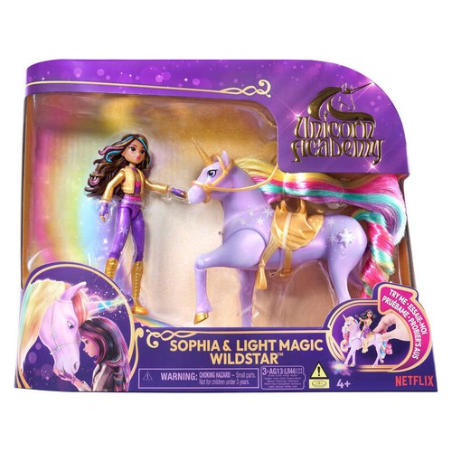 Spin Master l'école des licornes poupée Sophia et wildstar magic light