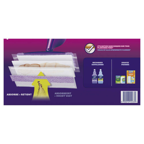 Swiffer WetJet Recharges Lingettes Nettoyantes, Lingettes Multi-Surfaces 12x