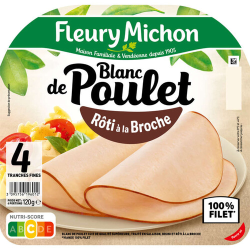 Fleury Michon Blanc De Poulet Rôti À La Broche X4