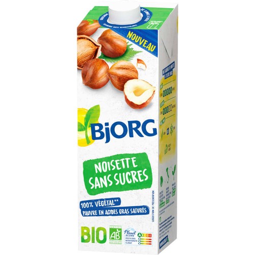 Bjorg Boisson Noisette sans sucres Bio 1L