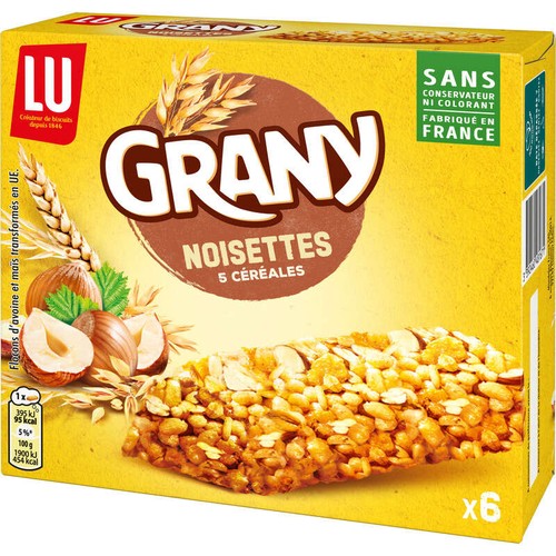 Lu Grany Barres de Céréales Noisettes 5 Céréales 138g