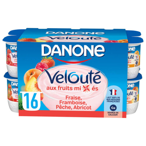 Danone Velouté Fruix Yaourt Aux Fruits Brassé 16x125g