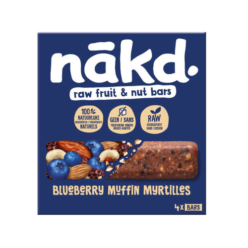 NAKD BlueBerry Muffin Myrtille 4x35g