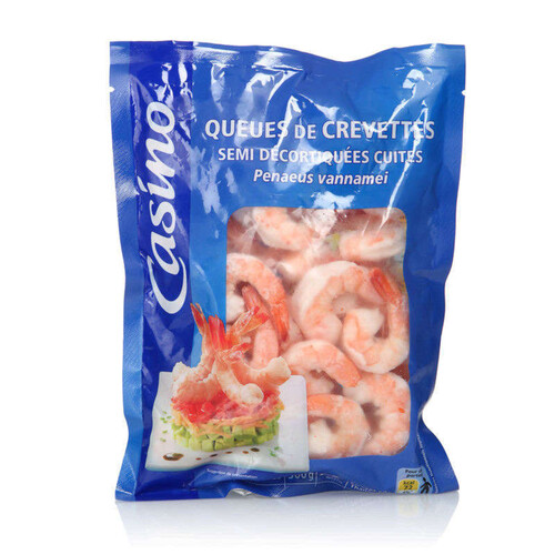 Casino Queues de crevettes - Semi décortiquées cuites - 300g