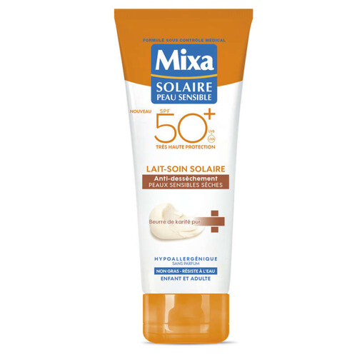 Mixa Lait Protection Solaire Peaux Sensibles Sèches SPF 50+ 200ml