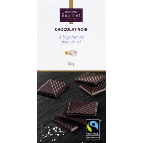 Monoprix Gourmet Chocolat Noir à la pointe de Fleur de Sel 100g