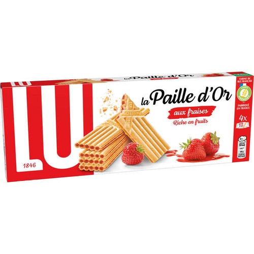 Lu La Paille d'Or Biscuits Gaufrettes Fraises et Fraises des Bois 170g