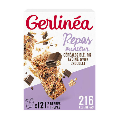 Gerlinéa Barres Céréales Au Chocolat, 6 Repas Minceurs Complets