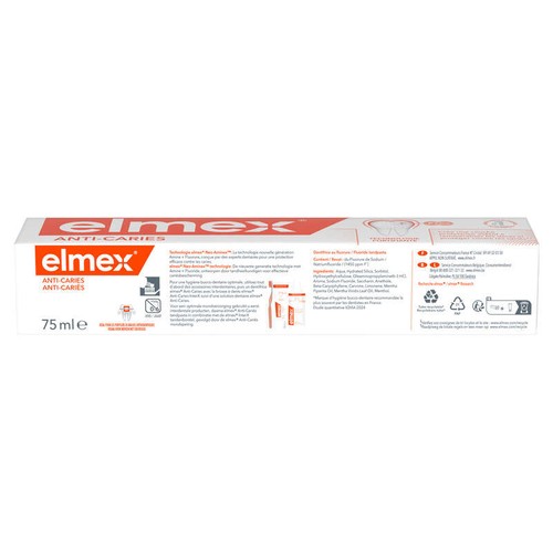 Elmex Dentifrice Anti-Caries 0% Colorants 75ml