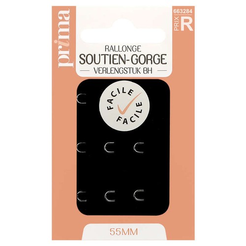 Prima Rallonge Soutien Gorge Noir 55mm