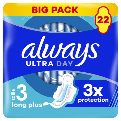 Always Ultra Serviettes day & night taille 3 ailettes x22 serviettes
