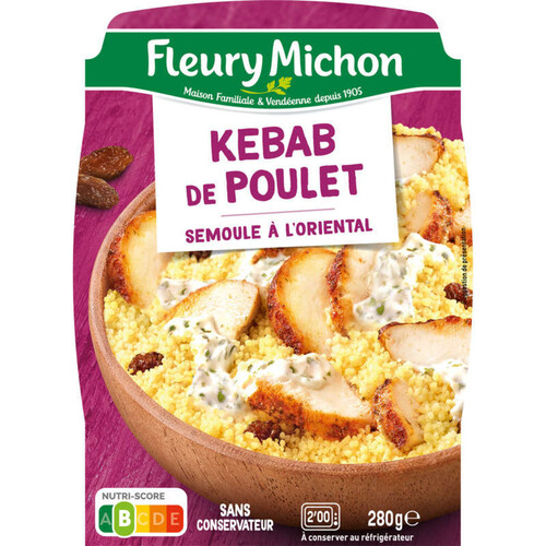 Fleury Michon Kebab de poulet et semoule à l'orientale, soit 280g