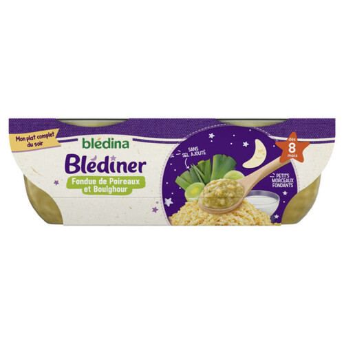 Blédina Fondue de poireaux et boulghour 2x200g