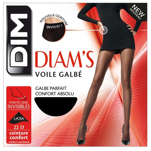 Collant Voile Galbé, Noir, 22D, Diam'S, DIM - T1