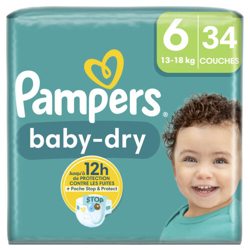 Pampers baby-dry couches géant taille 6 - 34 couches