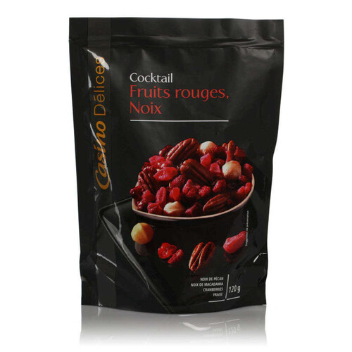 Casino Delices Cocktail - Fruits Rouges Noix - Fruits Secs - Noix De Pécan Noix De Macadamia Cranberries Fraise - 120G