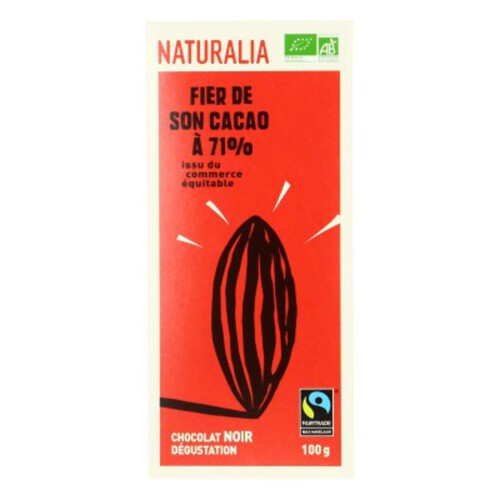 Naturalia Chocolat Noir Dégustation Bio 71% 100g