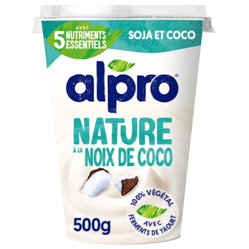 Alpro Dessert Végétal Soja Nature Noix De Coco 500g