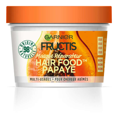 Garnier Fructis Hair Food Masque Réparateur Papaye Cheveux Abîmés 390ml